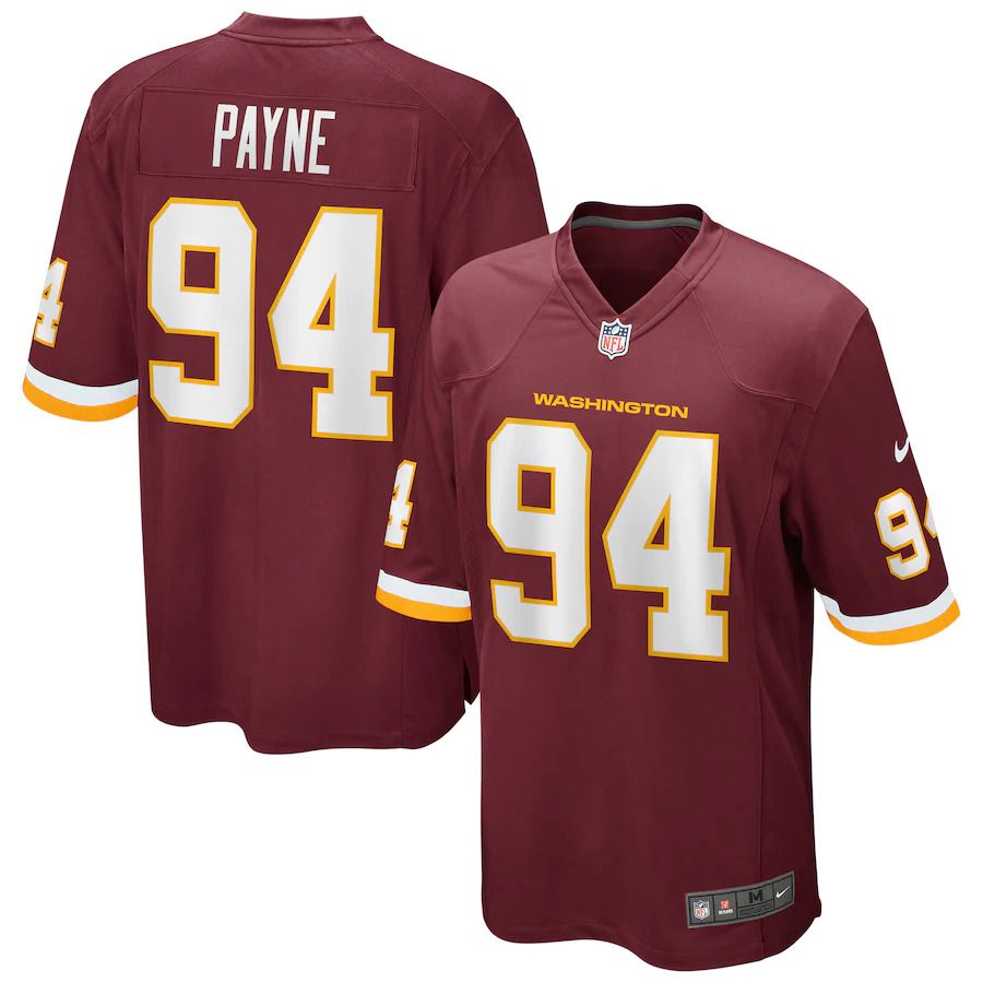 Men Washington Redskins #94 Daron Payne Nike Burgundy Game Player NFL Jersey